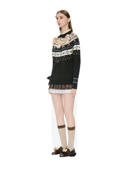 Fair Isle Bear Jacquard Sweater