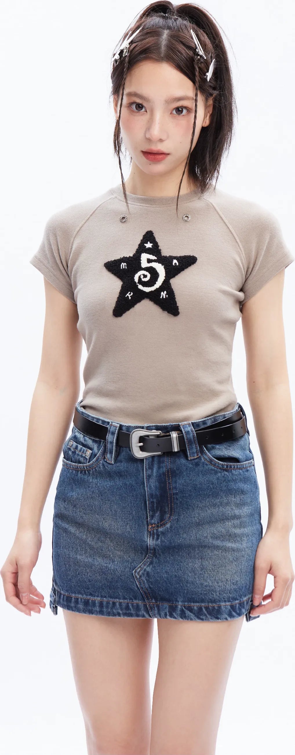 Star Applique Slim T-Shirt