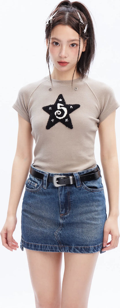 Star Applique Slim T-Shirt