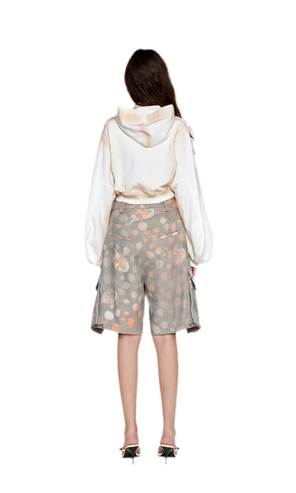 Polka-Dot Cargo Bermuda Shorts