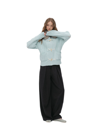 Cable Knit Cropped Cardigan