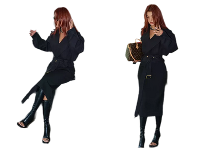 Cropped Belted Trench Jacket