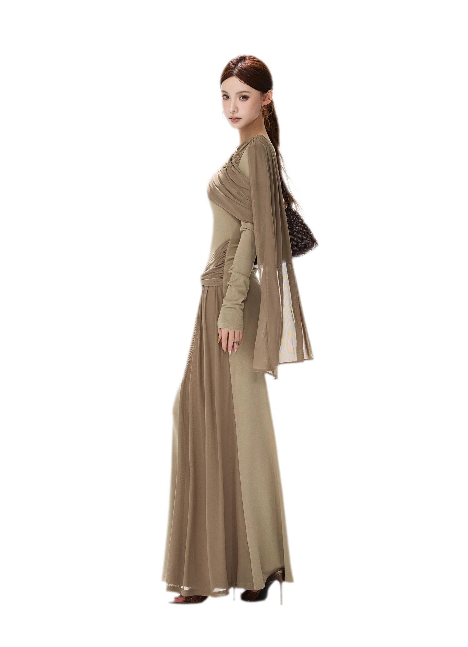 Contrast Sash Mermaid Knit Dress