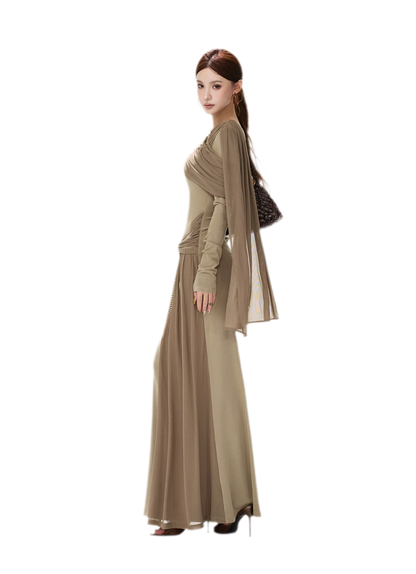 Contrast Sash Mermaid Knit Dress