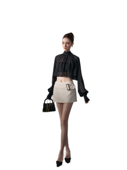 Rhinestone Low Rise Mini Skirt
