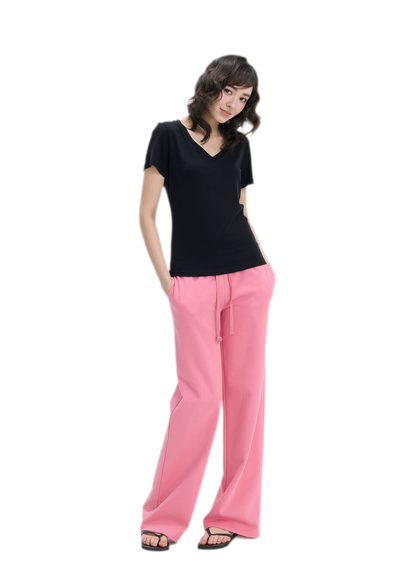 Low-Rise Wide-Leg Loose Sweatpants