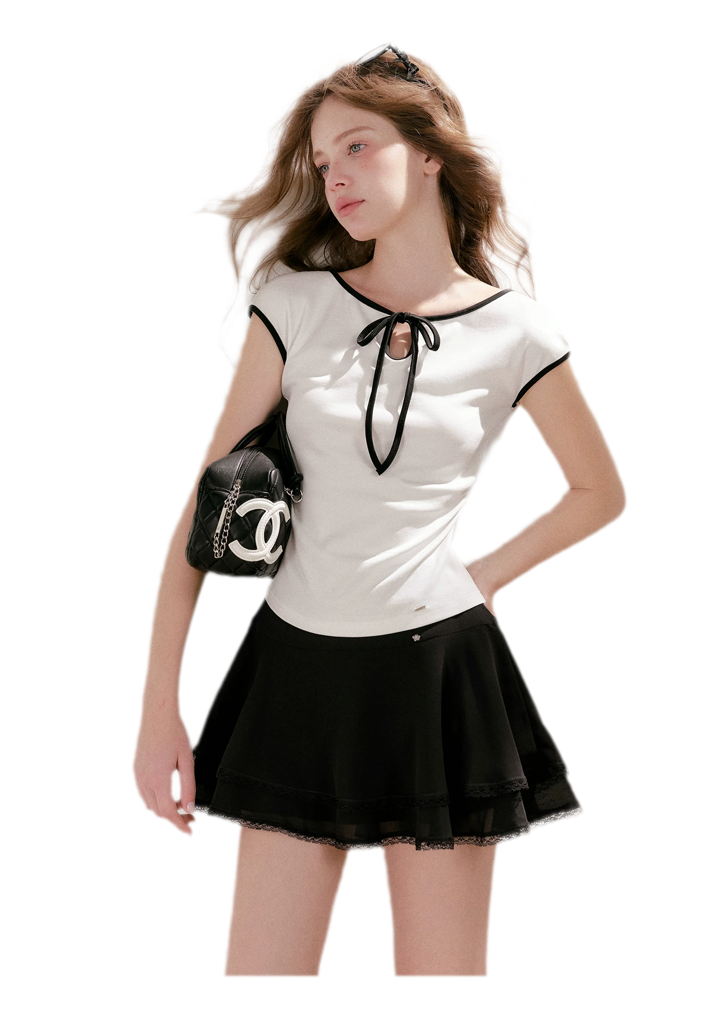 Lace Trim A-Line Skirt