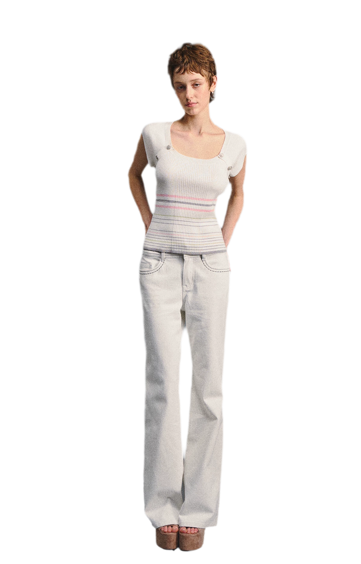Raglan Stripe Slim Top