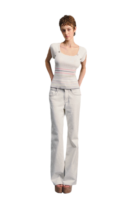 Raglan Stripe Slim Top