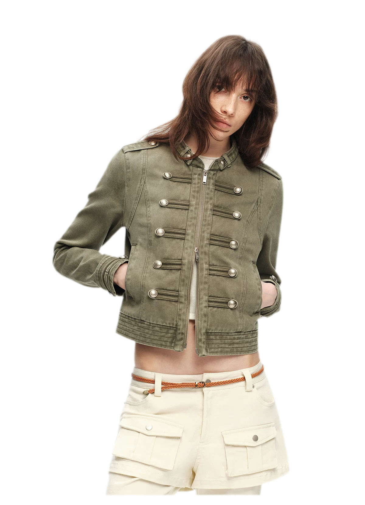 Washed Cotton Napoleon Jacket