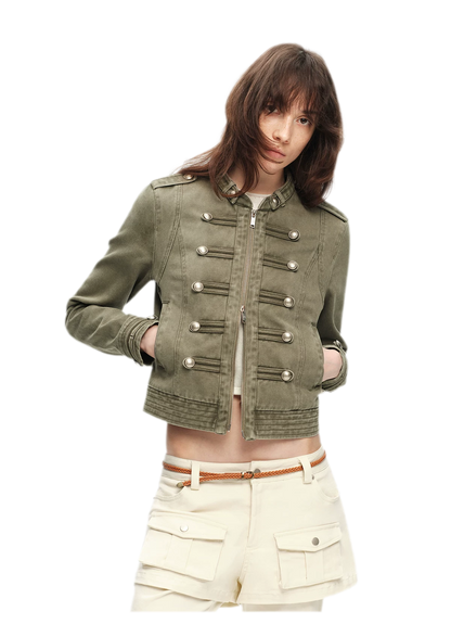 Washed Cotton Napoleon Jacket