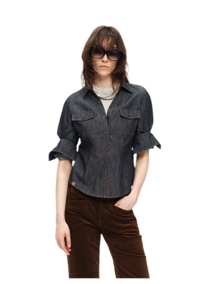Contrast Stitch V-Neck Shirt