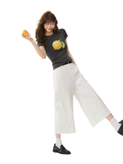 Utility Denim Capri Pants