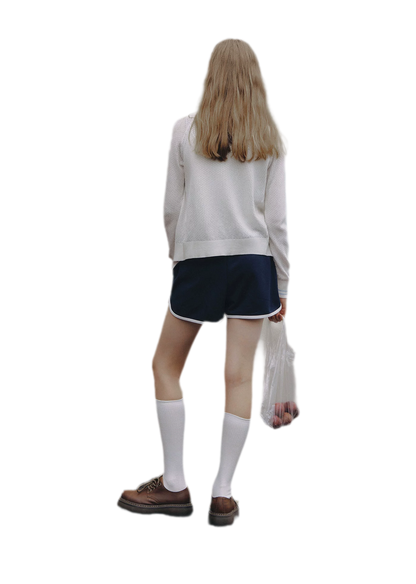 Openwork Knit Collared Jacket