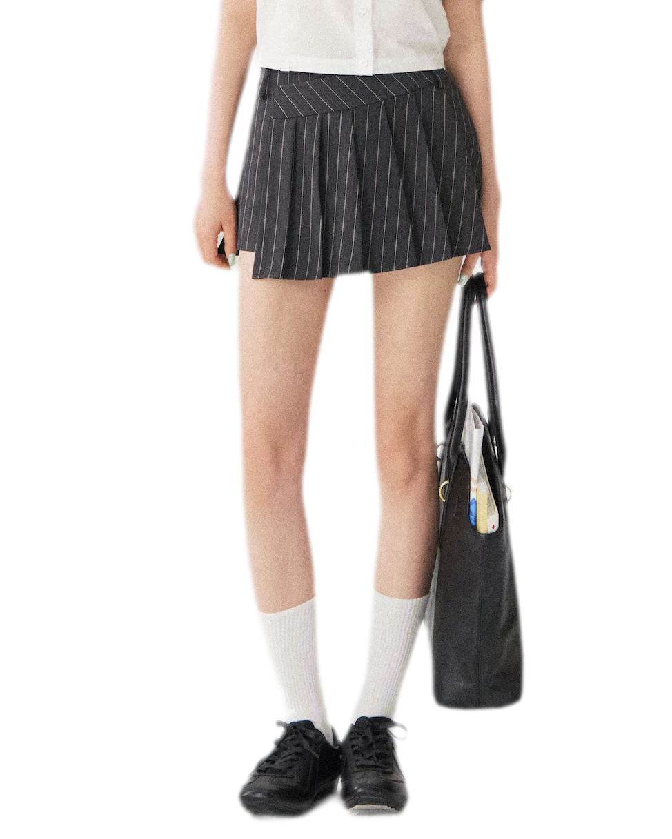 Striped Pleated Skort