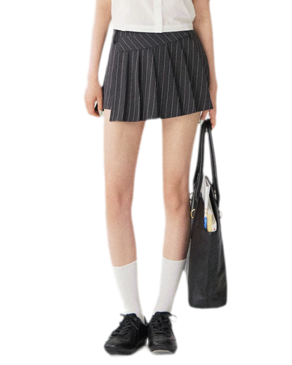Striped Pleated Skort