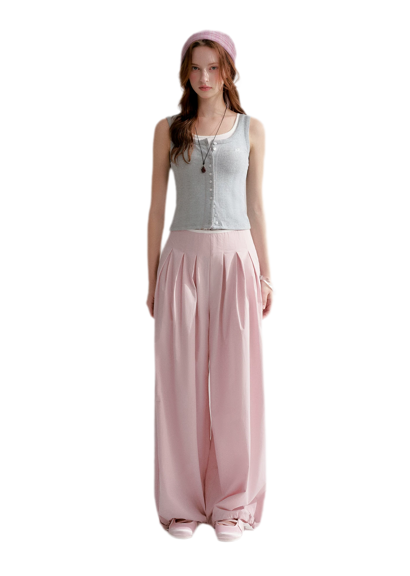 Lightweight Pleated Balloon Pants