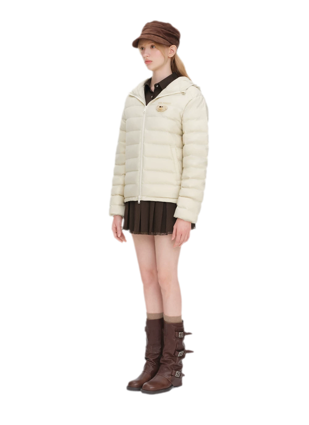 Quilted Hooded Lightweight Down Jacket