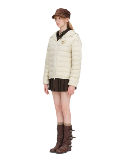 Quilted Hooded Lightweight Down Jacket