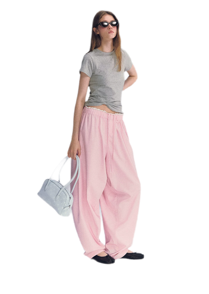 Lace Trim Balloon Pants