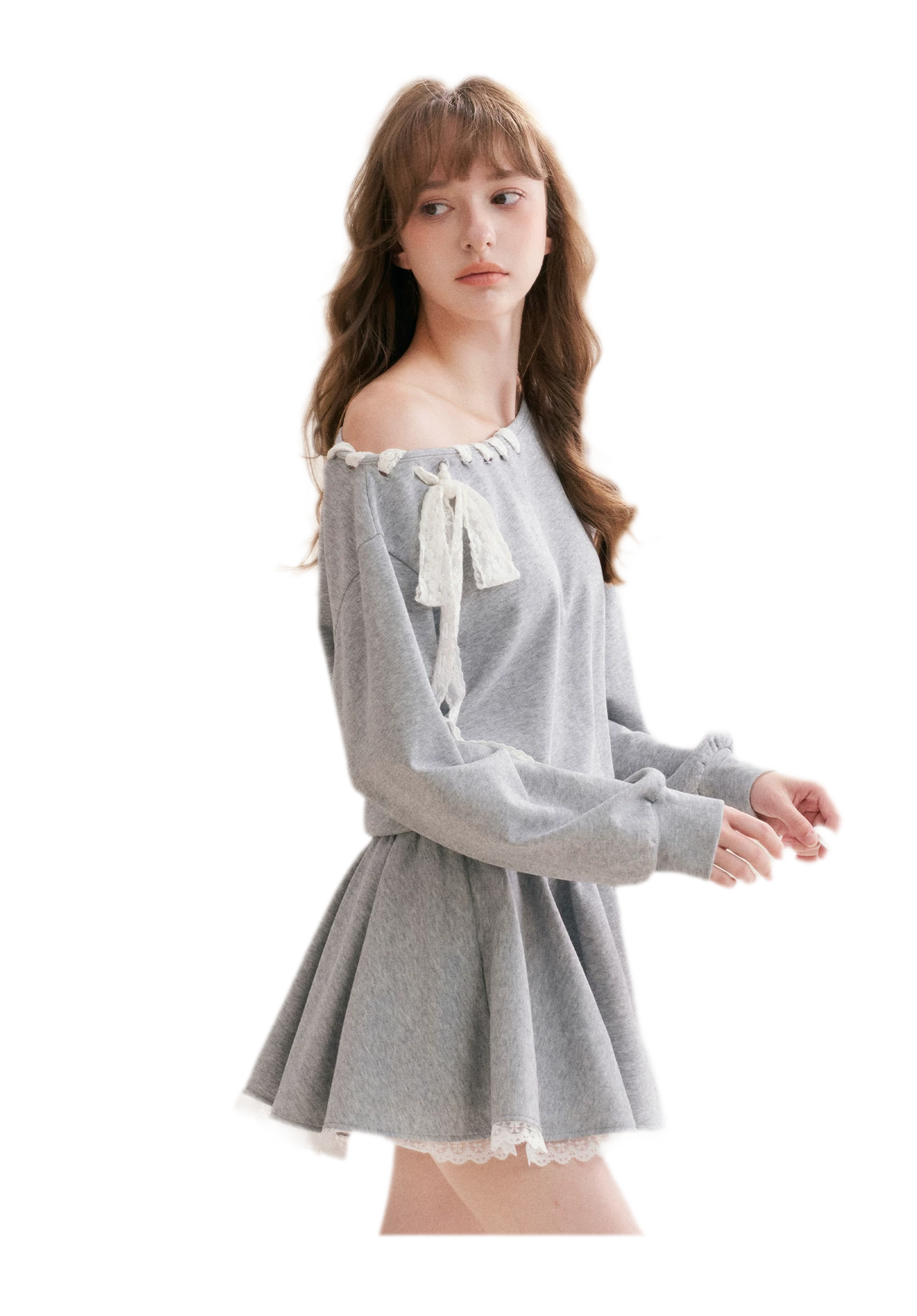 Lace Trim Off-Shoulder Dress