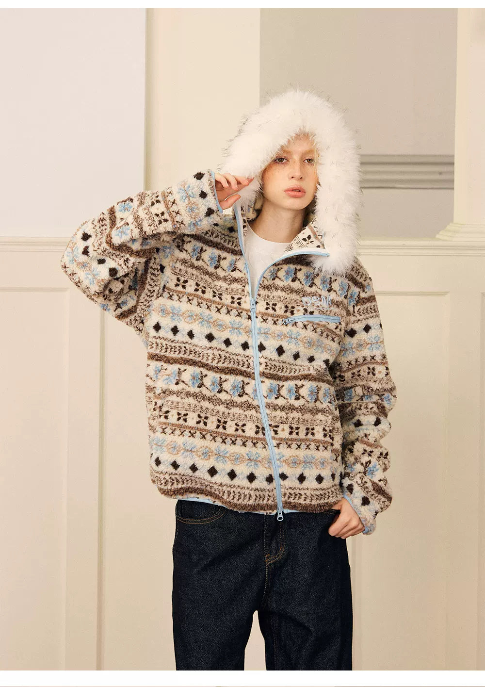 Nordic Jacquard Fleece Jacket