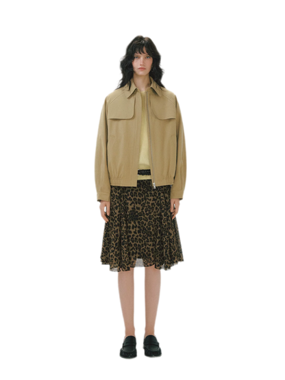 Pleated Collar Utility Jacket
