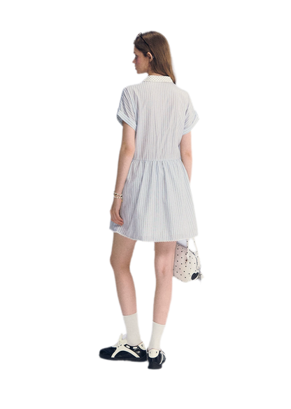 Striped Lace Trim Dress