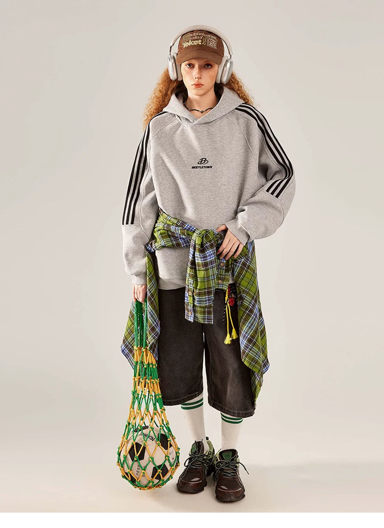 Striped Oversized Pullover Hoodie