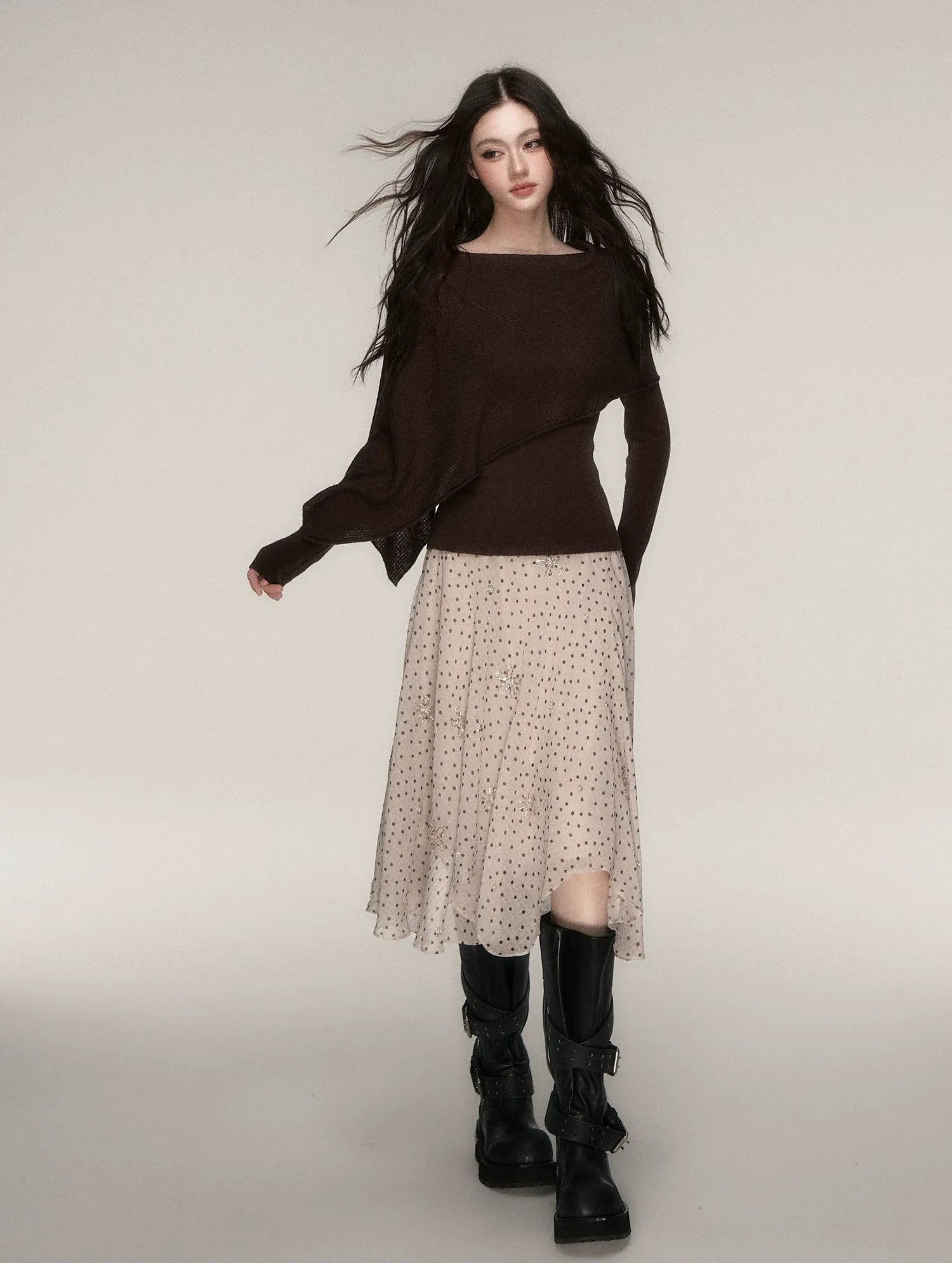 Stretch Shawl Cape Sweater