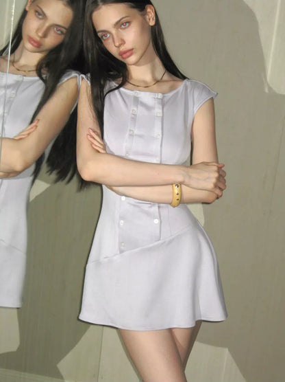 Double-Breasted Asymmetric Dress