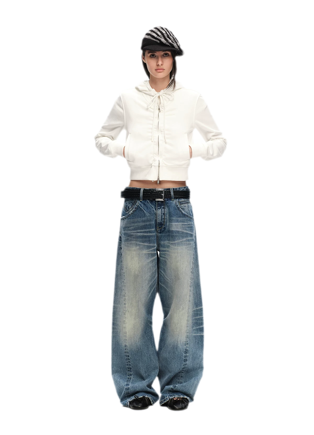 Vintage Washed Wide-Leg Jeans