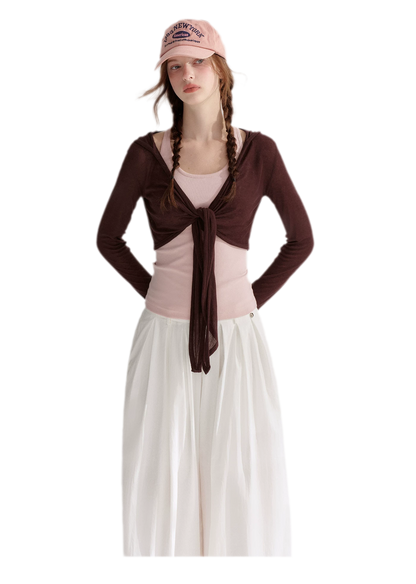 Tie Front Shrug Tank