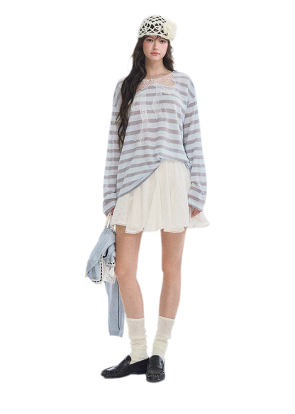 Eyelet Embroidered Lace Mini Skirt