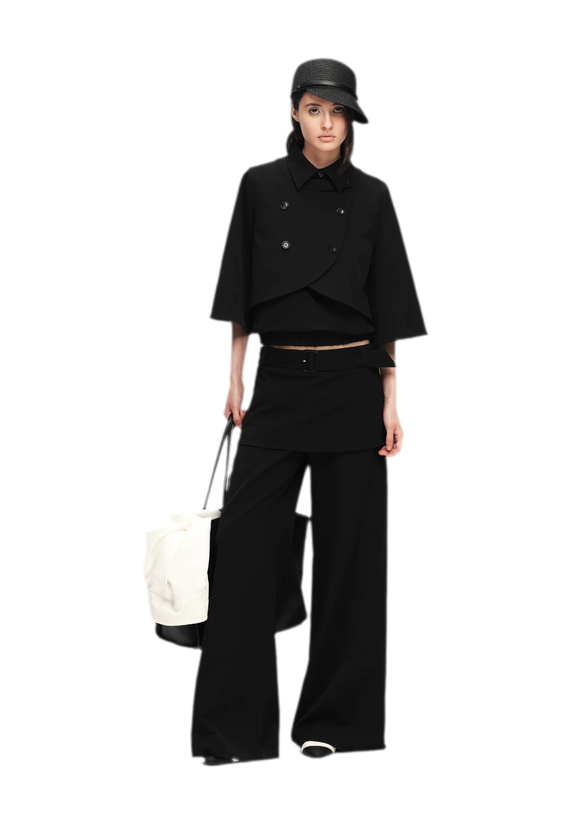 Double-Breasted Cape Vest Coat