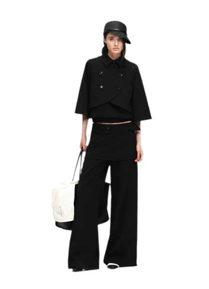 Double-Breasted Cape Vest Coat