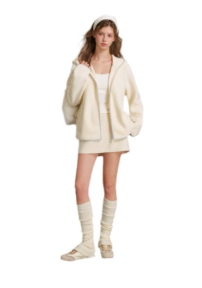 Sweat-shirt à capuche en polaire contrastée