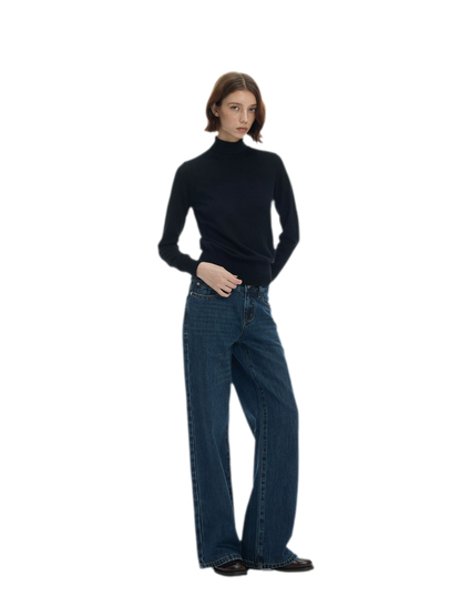 Ribbed Slim-Fit Turtleneck Knit