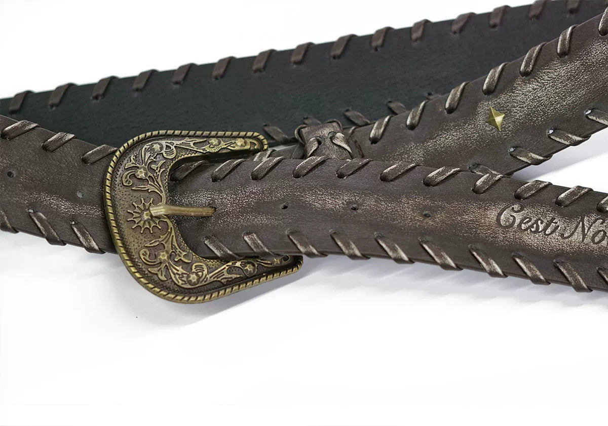 Vintage Carved Buckle Belt