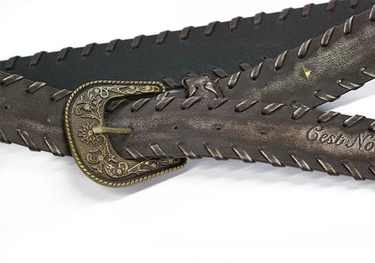 Vintage Carved Buckle Belt