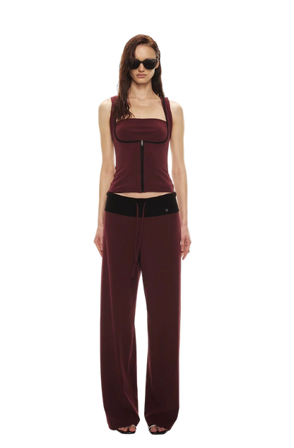Tencel Knit Two-Piece Hoodie Vest &amp; Drawstring Pants