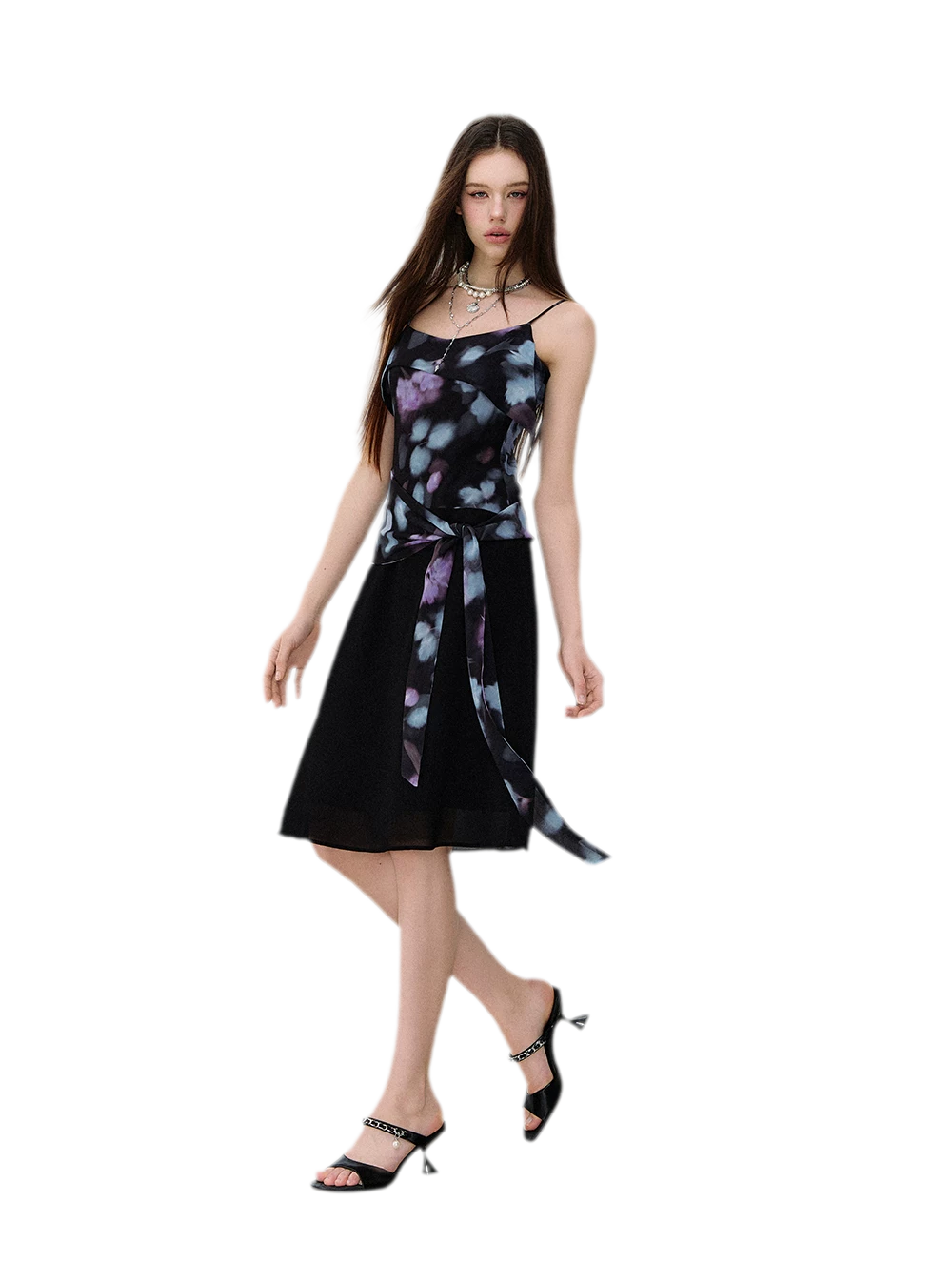Irregular Tie-Dye Print Dress