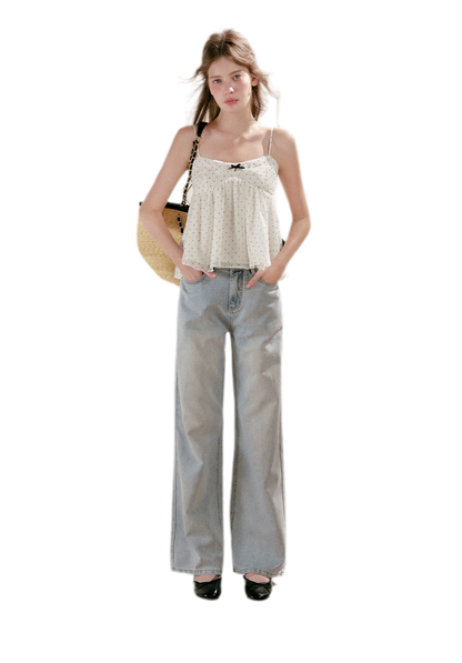 Washed Wide-Leg Jeans
