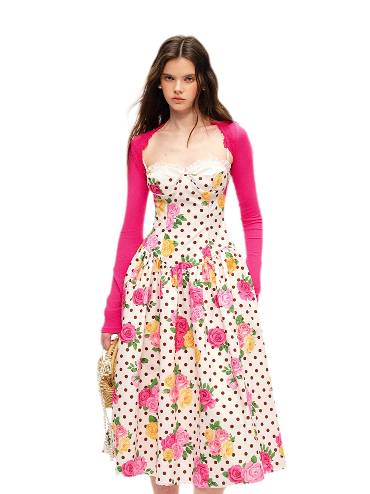Lyocell Polka Dot Midi Dress