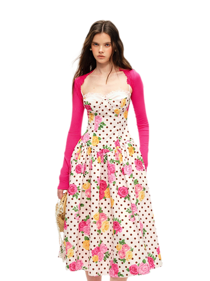 Lyocell Polka Dot Midi Dress