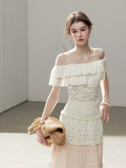 Ruffle Lace Off-Shoulder Top