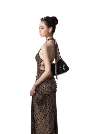 Polka Dot Backless Dress