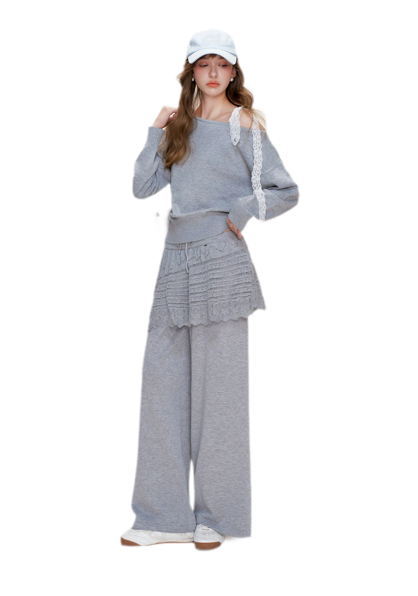 Wool Blend Asymmetric Knit Set
