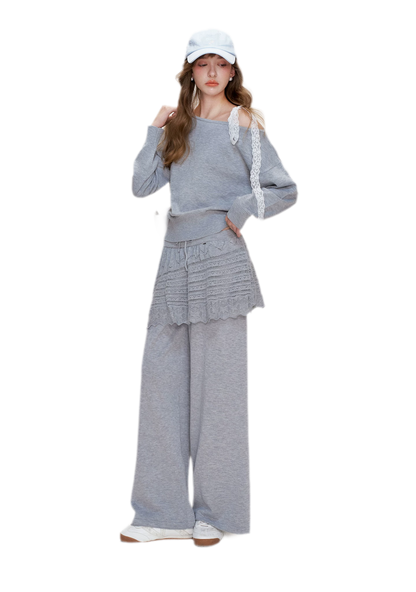 Wool Blend Asymmetric Knit Set