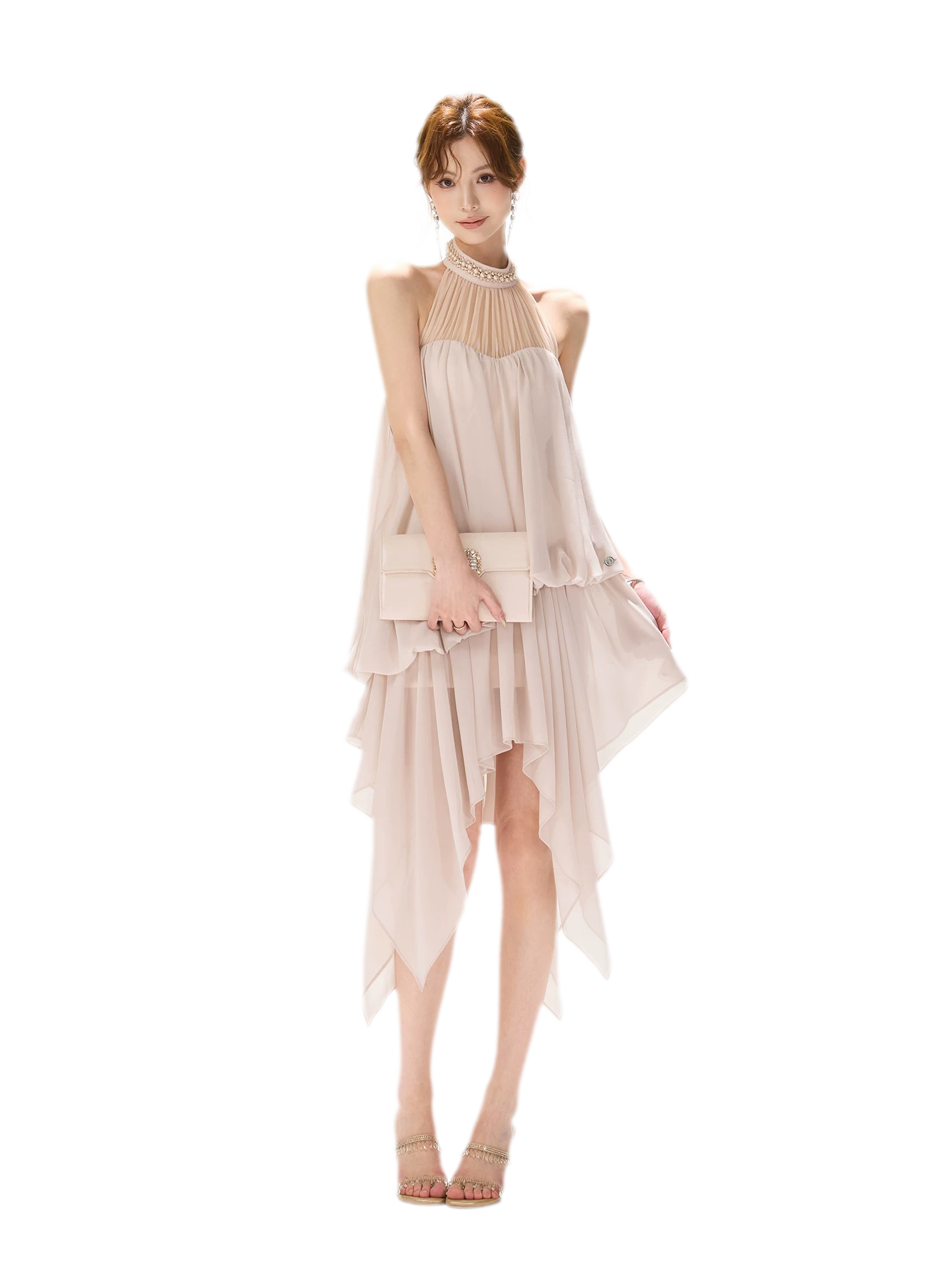 CYNR Pearl Halter Midi Dress – view 8